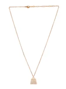 LAIDA Women Rose Gold-Plated & White AD-Studded Bag Pendant With Chain