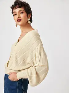 The Label Life Beige Blouson Top