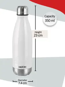 Milton White Duo DLX 350 Thermosteel 24 Hours Hot & Cold Water Bottle 350 ml