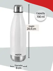 Milton White Duo DLX 750 Thermosteel 24 Hours Hot & Cold Water Bottle- 700 ml