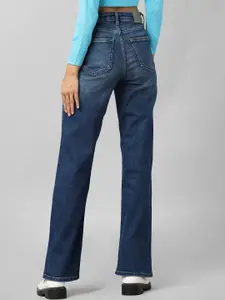 ONLY Women Blue Straight Fit High-Rise Light Fade Jeans