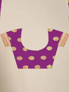 MS RETAIL Turquoise Blue & Purple Woven Design Art Silk Saree