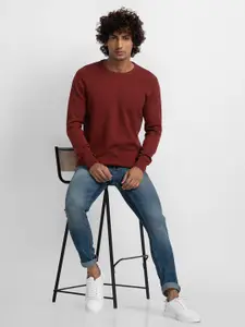 SPYKAR Men Solid Round Neck Long Sleeves Pullover