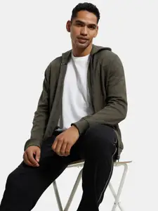 Jockey Combed Cotton Rich Pique Hoodie Jacket with Ribbed Cuffs-AM61