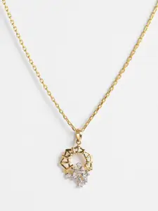 Clara Rose Gold-Plated 92.5 Sterling Silver CZ Studded Pendant