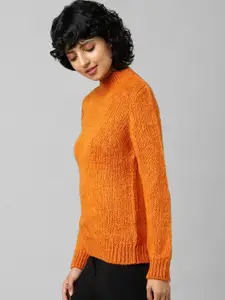 ONLY Women Orange JDYDINEA L S SOLID HIG Solid Pullover