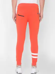 SPYKAR Men Orange Coloured Solid Slim-Fit Cotton Joggers