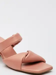 Tokyo Talkies Champagne Colourblocked PU Block Pumps