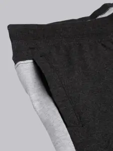 DIXCY SCOTT Men Charcoal Grey Solid Cotton Joggers