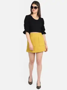 MARZENI Woman Black Vintage Sleeve Top