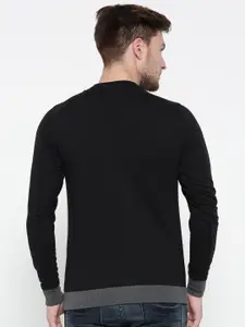 Roadster Men Black Printed Sweatshirt