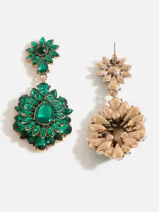 SOHI Gold-Plated Contemporary Drop Earrings