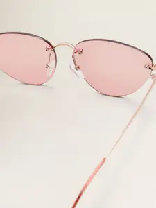 MANGO Women Rimless Oval Sunglasses
