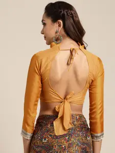 Saree mall Mustard Yellow & Green Printed Saree