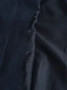 WROGN Men Navy Blue Solid Slim Fit Bomber Jacket