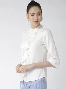Style Quotient Women White Classic Regular Fit Solid Casual Shirt
