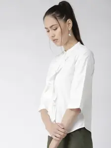 Style Quotient Women White Classic Regular Fit Solid Casual Shirt