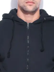 Campus Sutra Blue Hooded Sweatshirt