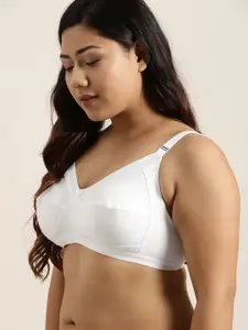 Sztori Plus Size White Solid Non-Wired Non Padded Everyday Bra SZ-BRA-703D