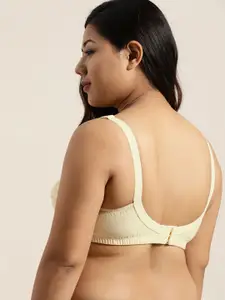 Sztori Plus Size Cream-Coloured Lace Non-Wired Non Padded Everyday Bra SZ-BRA-701A