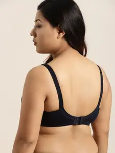 Sztori Plus Size Navy Blue Solid Non-Wired Non Padded Everyday Bra SZ-BRA-708E