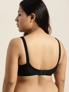 Sztori Plus Size Black Solid Non-Wired Non Padded Everyday Bra SZ-BRA-703A