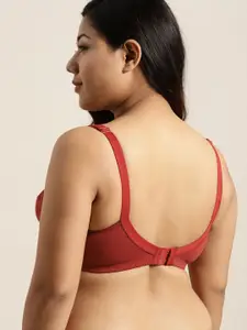 Sztori Plus Size Rust Red Solid Non-Wired Non Padded Everyday Bra SZ-BRA-715C