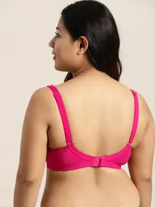 Sztori Plus Size Magenta Lace Non-Wired Non Padded Everyday Bra SZ-BRA-705D