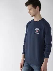 Tommy Hilfiger Men Blue Solid Round Neck Sweatshirt