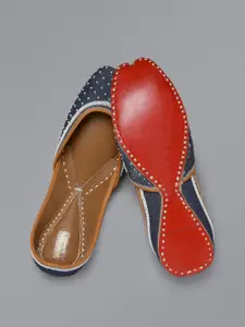 Anouk Women Navy Embellished Mojaris