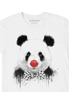 THREADCURRY Boys White Panda Hip Print Tshirt