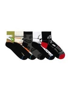Supersox Men Pack of 5 Assorted Star Wars Printed Ankle-Length Socks