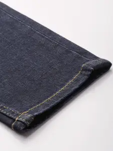 WROGN Men Blue Crop Tapered Fit Mid-Rise Clean Look Stretchable Jeans