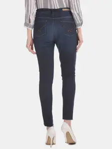 U.S. Polo Assn. Women Women Blue Skinny Fit Mid-Rise Clean Look Jeans