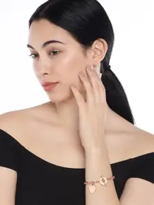 Peora Women Rose Gold-Plated Charm Bracelet