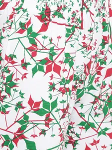 zebu Women Green & White Night suit