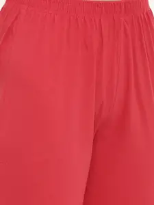 zebu Women White & Red Printed Night suit