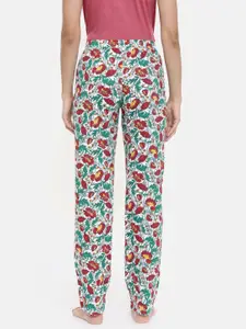 zebu Women Green & White Printed Lounge Pants 299_1ZW_PPP_PRI_RGN_XL