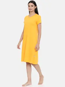 zebu Women Yellow Solid Nightdress