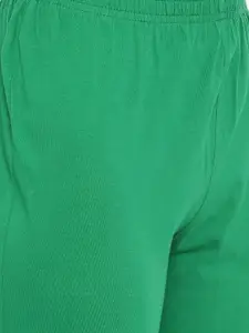 zebu Women White & Green Printed Night suit