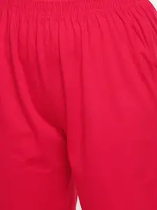 zebu Women White & Red Printed Night Suit