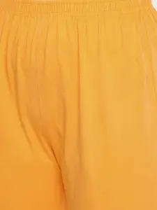 zebu Women White & Mustard Yellow Printed Night Suit