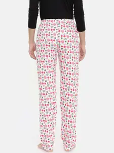 zebu Women Pink & White Printed Lounge Pants 299_1ZW_PPP_PRI_MPK_XL