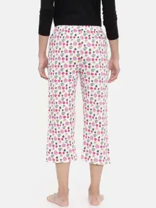 zebu Women Pink & White Printed Regular Fit Lounge pants