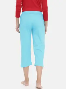 zebu Women Turquoise Blue Solid Regular Fit Lounge pants