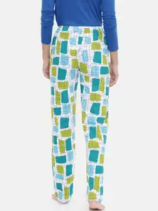 zebu Women Blue & White Printed Lounge Pants 299_1ZW_PPP_PRI_SBL_XL