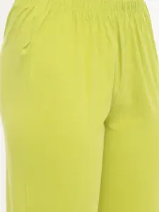 zebu Women Lime Green & White Printed Night suit