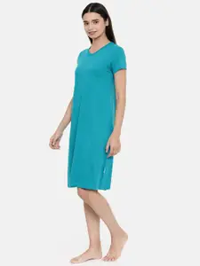 zebu Women Blue Solid Nightdress