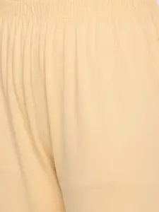 zebu Women Beige & Purple Printed Night suit