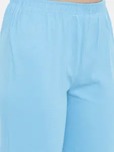 zebu Women Blue Printed Night suit